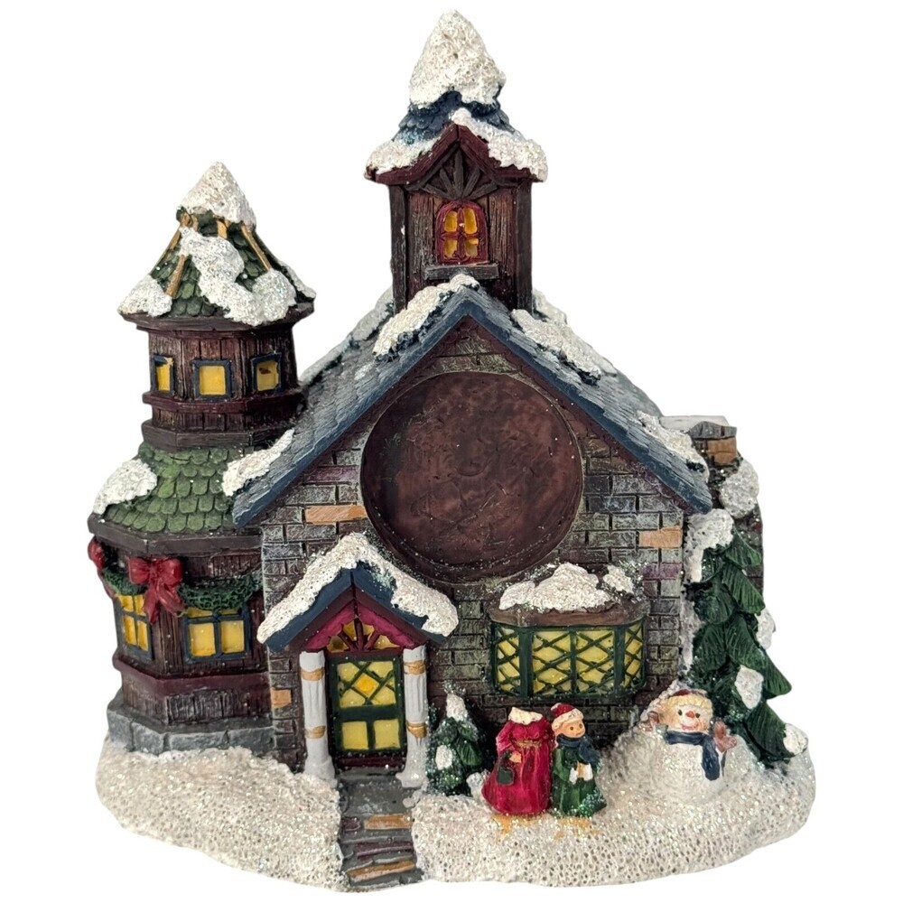Christmas Village House Miniature Snow Winter Snowman